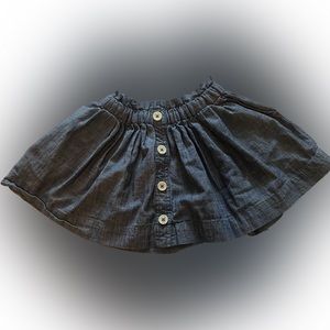 J. Crew Little Girls Cotton/Denim Skirt with pockets- Size XS (5-6)